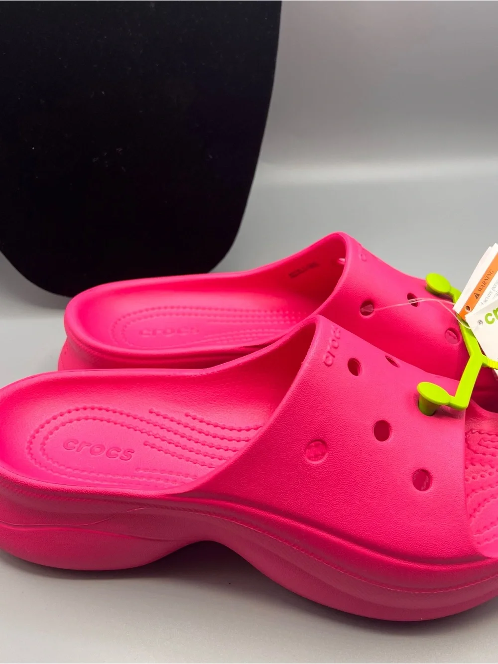 Crocs BAE Slides Slip On Platform Sandals/Slide, DRAGON FRUIT PINK, Sz. 7 NWT - Picture 2 of 9